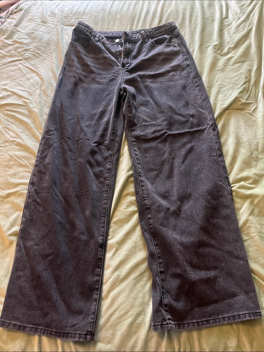 SHEIN Black Wide-Leg High-Rise Jeans